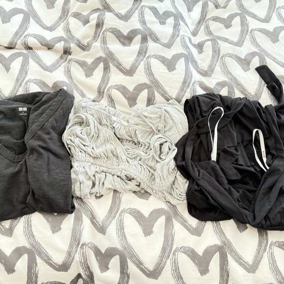 $999 Authentic 3 of THREE DOTS-CLU-UNIQLO Black Gray Sleeveless Top Dress Sz.S - Picture 1 of 12